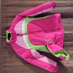ROTHCHILD pink green white jacket with removable hood size